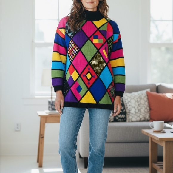 Simon Chang Sweaters - Simon Chang Multicolor Wool Sweater
